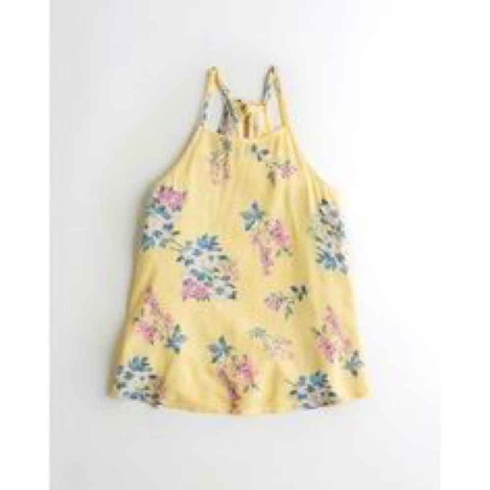 Hollister yellow floral tank
